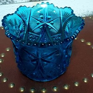 Blue glass dish